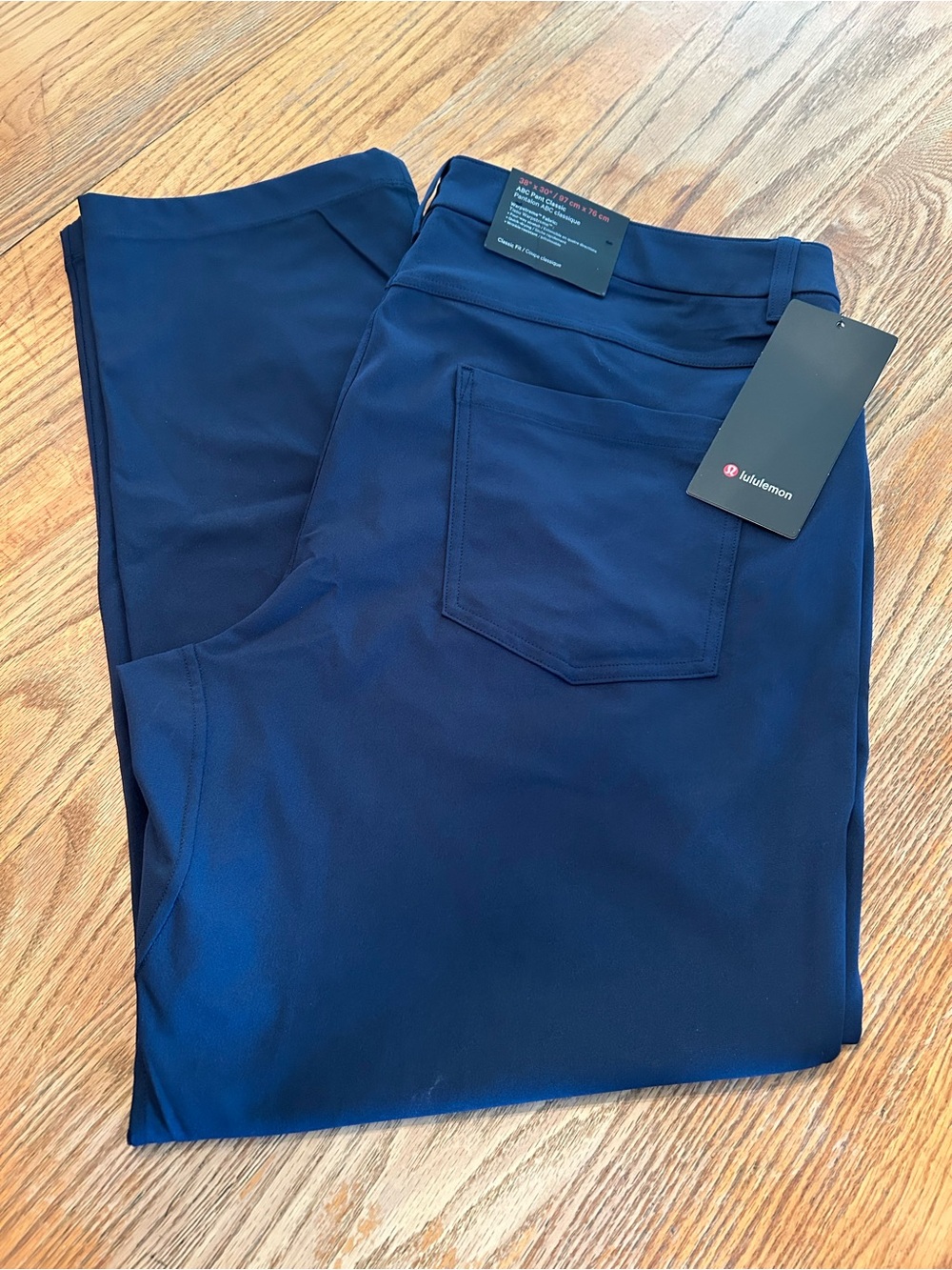 Lululemon ABC Classic Fit Pants Warpstreme Navy Blue Men's Size 38x30 NWT New